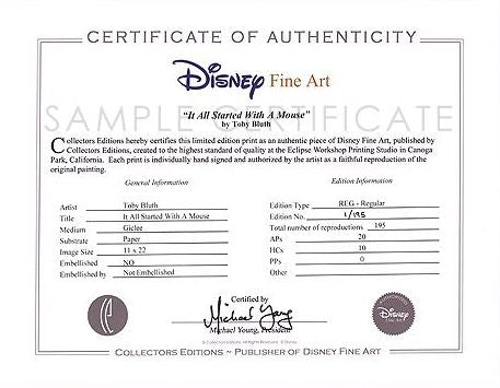 Up Pixar Walt Disney Fine Art Michael Provenza Signed Limited Edition of  195 Print on Canvas - Ellie's Dream